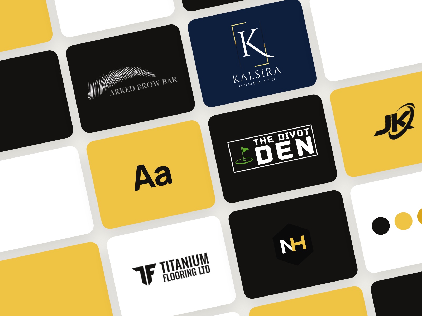 Client logos from Newhive rebrands arranged in a collage